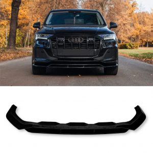 FRONT LIP SPLITTER SPOILER GLOSS BLACK FOR AUDI Q7 SQ7 S-LINE 2019+