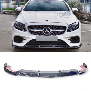 FRONT LIP SPLITTER SPOILER CARBON LOOK FOR MERCEDES E CLASS W213 2016-2019