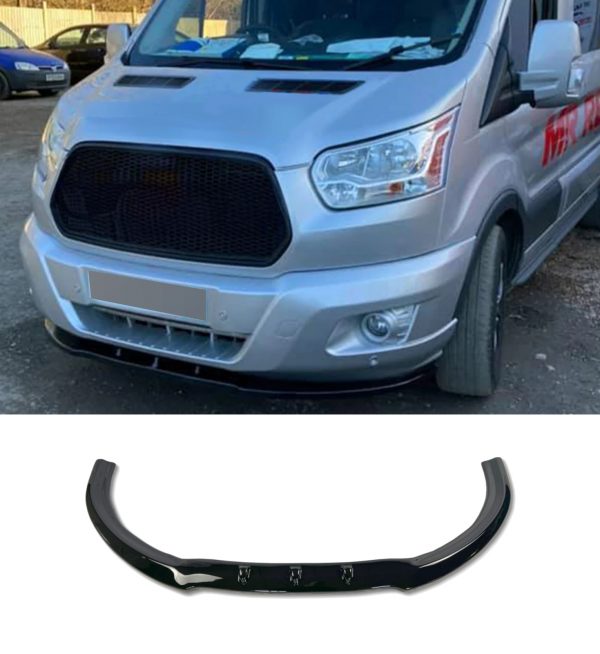FRONT LIP SPLITTER LOWER LIP SPOILER GLOSS BLACK FOR FORD TRANSIT MK8 2014-2019