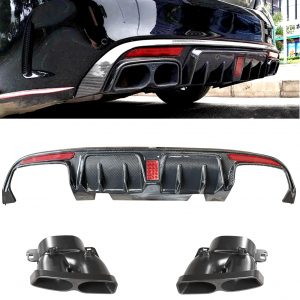 REAR DIFFUSER WITH F1 LIGHT & TIPS REAL CARBON FIBRE FOR MERCEDES C CLASS W205 C63 2015-2017
