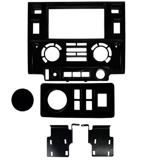 DOUBLE DIN STEREO FASCIA SOUND SYSTEM PANEL GLOSS BLACK FOR LAND ROVER DEFENDER - Image 2