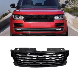 FRONT GRILLE NEW 2023+ STYLE FULL GLOSS BLACK FOR RANGE ROVER VOGUE L405 2018+