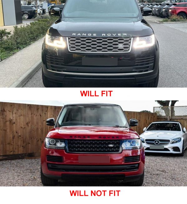 FOR RANGE ROVER VOGUE L405 18-21 FACELIFT FRONT GRILLE L460 2023 LOOK BLACK & CHROME - Image 6