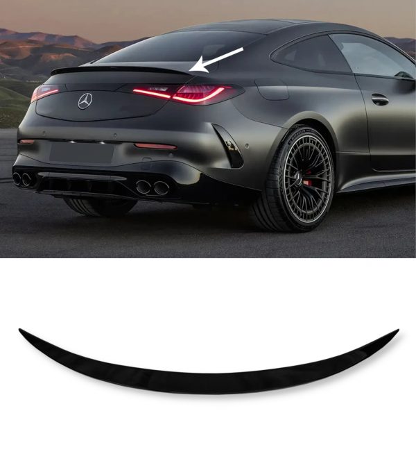REAR SPOILER BOOT SPOILER AMG STYLE GLOSS BLACK FOR MERCEDES CLE COUPE C236 2024+