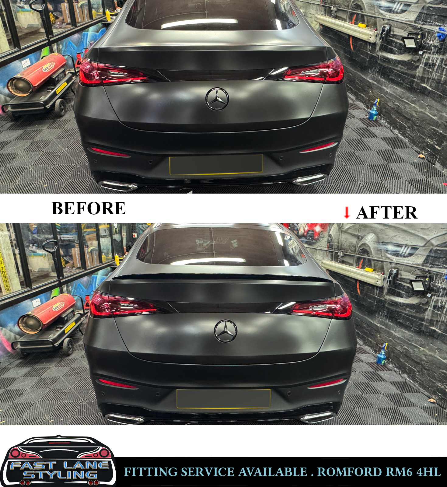 REAR SPOILER BOOT SPOILER AMG STYLE GLOSS BLACK FOR MERCEDES GLC COUPE C254 23+ - Image 2