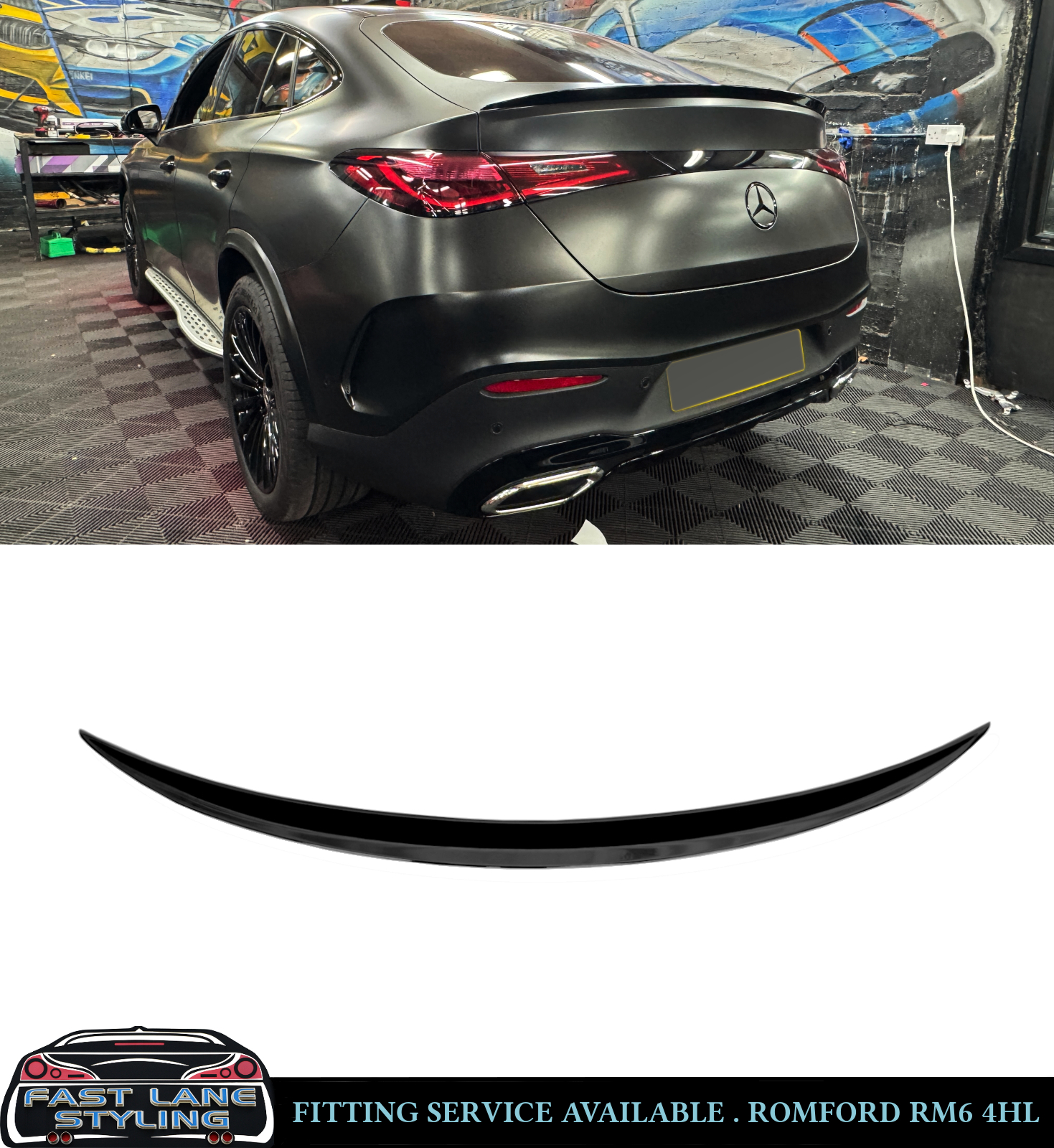 REAR SPOILER BOOT SPOILER AMG STYLE GLOSS BLACK FOR MERCEDES GLC COUPE C254 23+