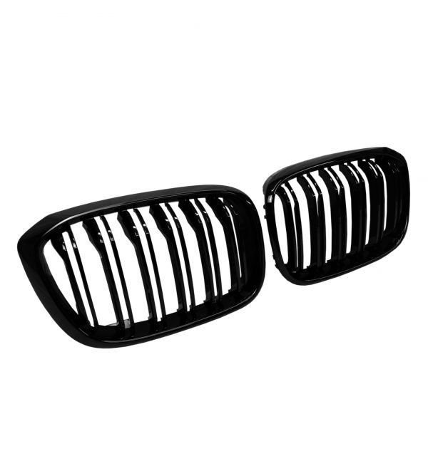 FRONT KIDNEY GRILLES DOUBLE SLAT GLOSS BLACK FOR BMW X3 G01 AND X4 G02 2018+ - Image 3