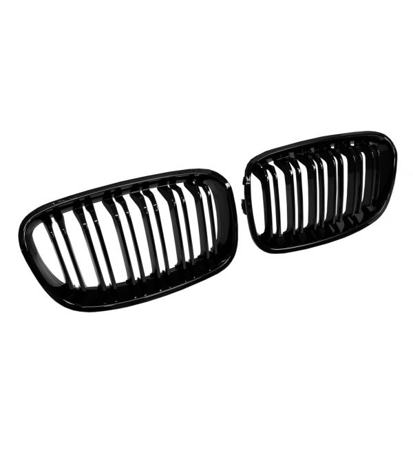 FRONT KIDNEY GRILLES DOUBLE SLAT GLOSS BLACK FOR BMW 1 SERIES F20 F21 PRE-LCI - Image 3