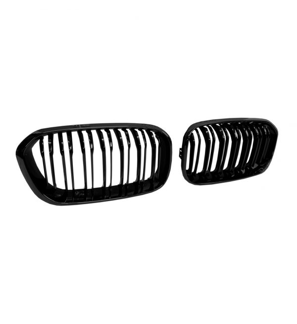 FRONT KIDNEY GRILLES DOUBLE SLAT GLOSS BLACK FOR BMW 1 SERIES F20 F21 LCI 15-19 - Image 3