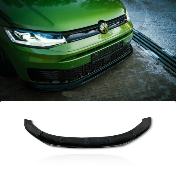FRONT LIP SPLITTER LOWER BUMPER GLOSS BLACK FOR VW CADDY MK4 2015-2021