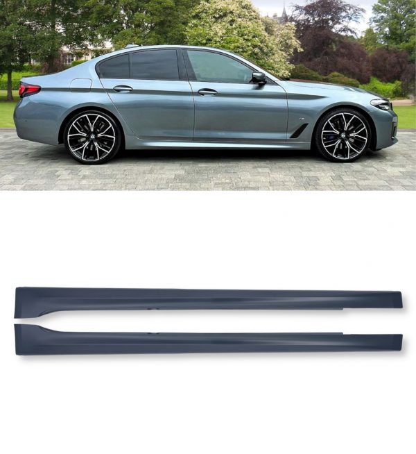 SIDE SKIRTS BLADES F90 M5 LOOK PRIMED FOR BMW 5 SERIES G30 2018-2024
