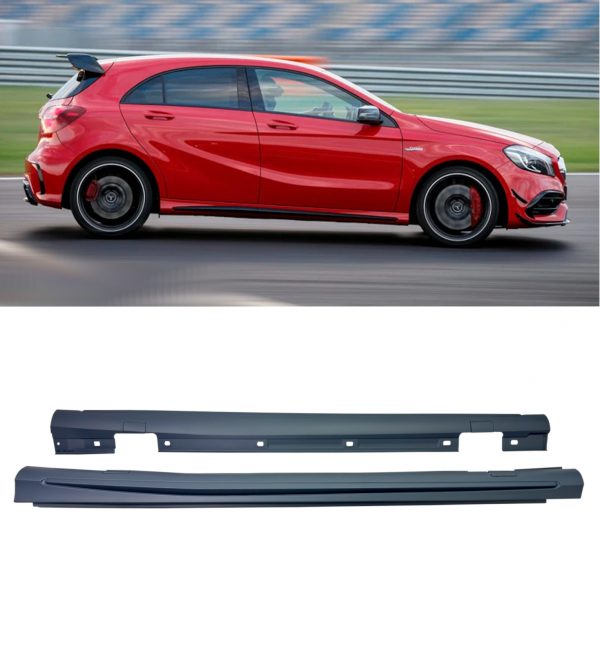 SIDE SKIRTS BLADES A45/CLA45 AMG LOOK PRIMED FOR MERCEDES A CLASS W176/CLA C117 - Image 2