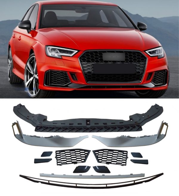 FRONT BUMPER BODYKIT CONVERSION PRIMED RS3 STYLE FOR AUDI A3 S3 8V SALOON FACELIFT 17+ - Image 2