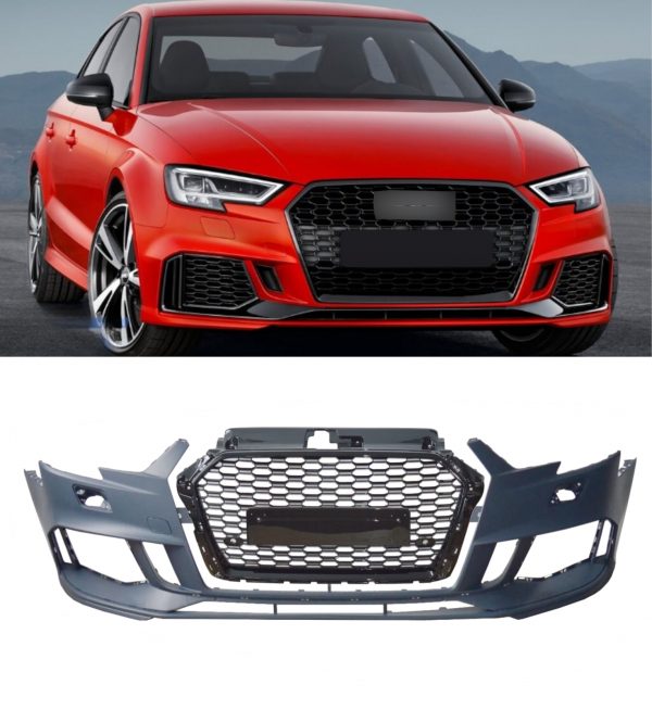 FRONT BUMPER BODYKIT CONVERSION PRIMED RS3 STYLE FOR AUDI A3 S3 8V SALOON FACELIFT 17+