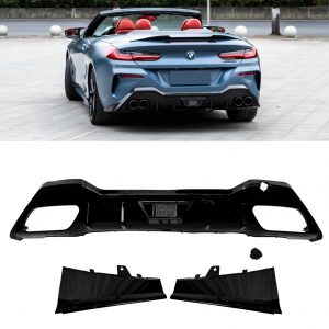 REAR DIFFUSER WITH LED LIGHT GLOSS BLACK FOR BMW 8 SERIES G14 G15 2D 2019+