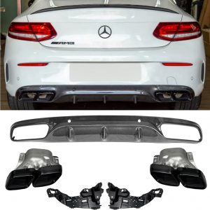 REAR DIFFUSER WITH TIPS CARBON FIBRE FOR MERCEDES C CLASS A205 C205 AMG-LINE