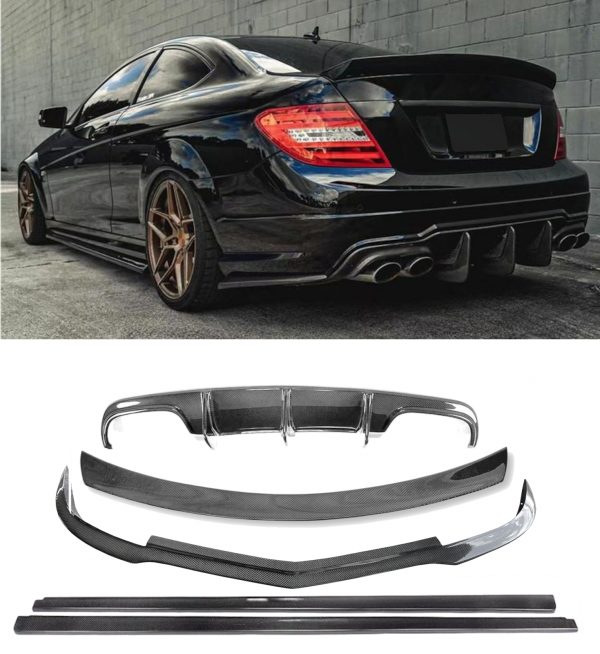 AERO BODY KIT AMG STYLE CARBON FIBRE FOR MERCEDES C CLASS W204 SALOON 2008-2014