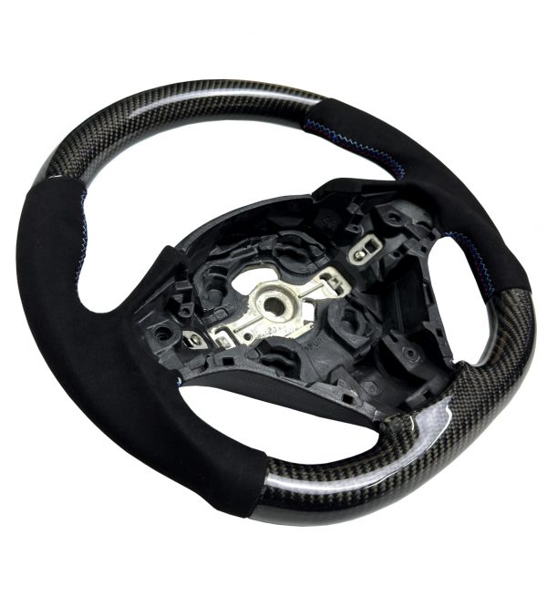 STEERING WHEEL CARBON & ALCANTARA TRI-COLOUR STITCHING FOR BMW 1 2 3 4 SERIES - Image 3