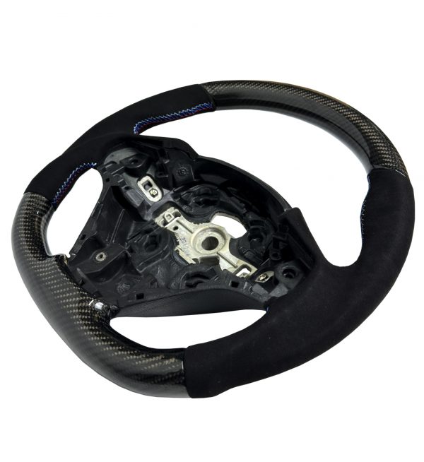 STEERING WHEEL CARBON & ALCANTARA TRI-COLOUR STITCHING FOR BMW 1 2 3 4 SERIES - Image 4