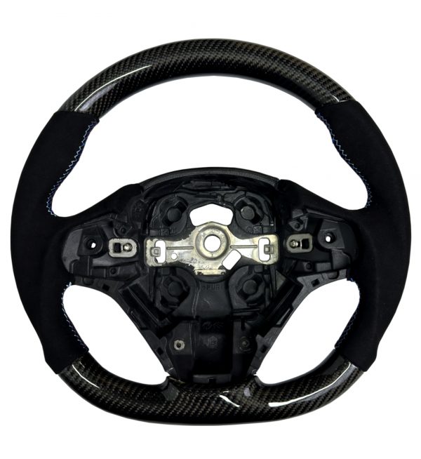STEERING WHEEL CARBON & ALCANTARA TRI-COLOUR STITCHING FOR BMW 1 2 3 4 SERIES