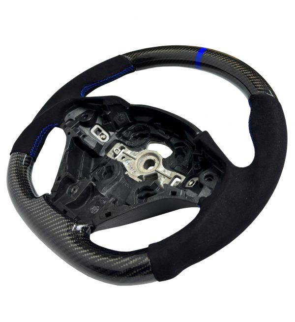 STEERING WHEEL CARBON & ALCANTARA BLUE COLOUR STITCHING FOR BMW 1 2 3 4 SERIES - Image 4