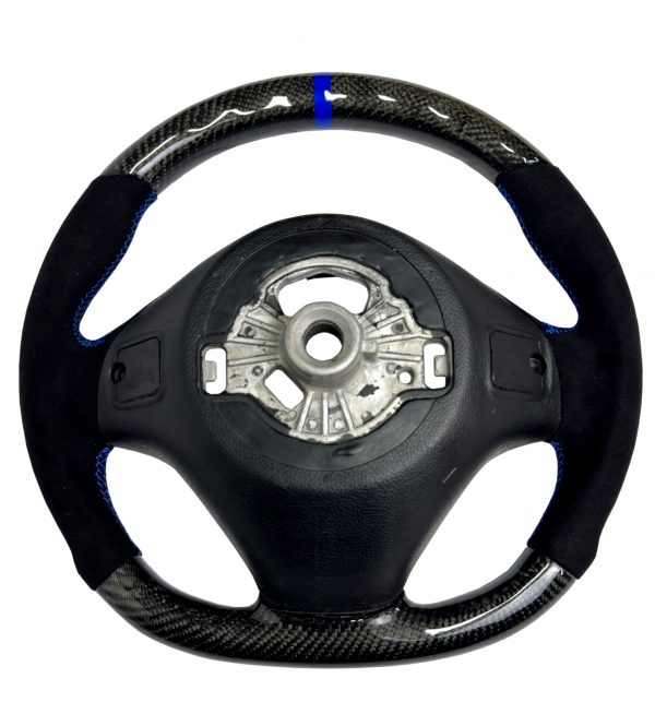 STEERING WHEEL CARBON & ALCANTARA BLUE COLOUR STITCHING FOR BMW 1 2 3 4 SERIES - Image 5