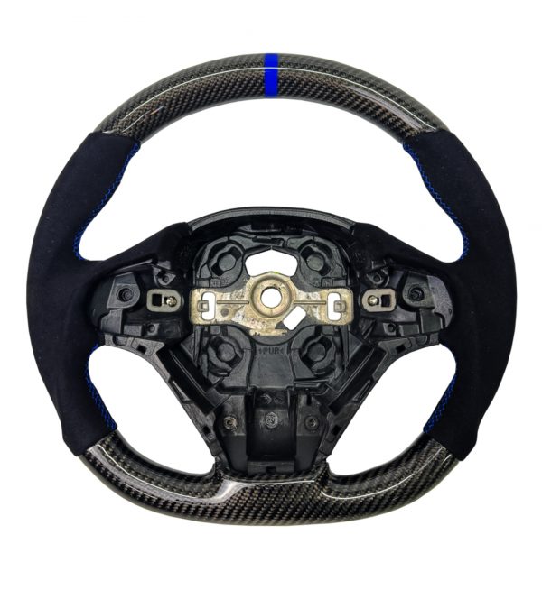 STEERING WHEEL CARBON & ALCANTARA BLUE COLOUR STITCHING FOR BMW 1 2 3 4 SERIES