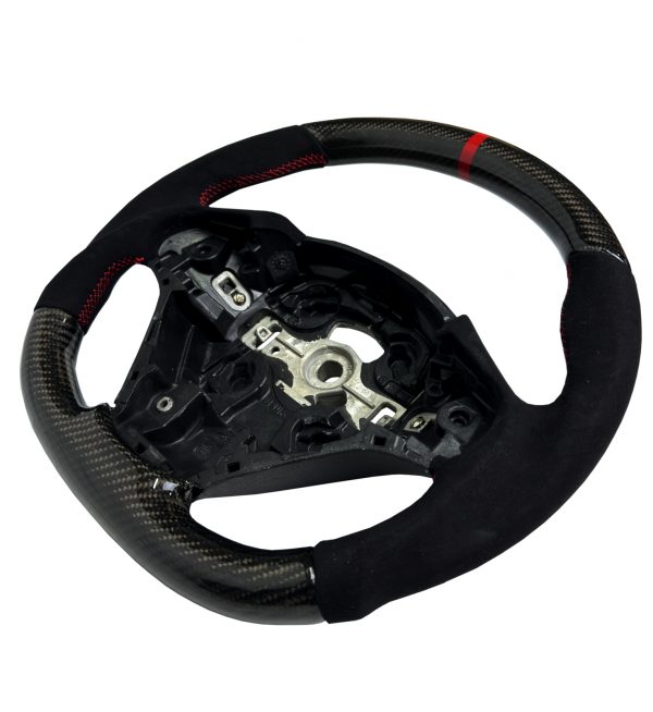 STEERING WHEEL CARBON & ALCANTARA RED COLOUR STITCHING FOR BMW 1 2 3 4 SERIES - Image 3