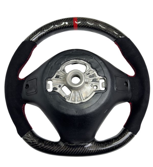 STEERING WHEEL CARBON & ALCANTARA RED COLOUR STITCHING FOR BMW 1 2 3 4 SERIES - Image 5