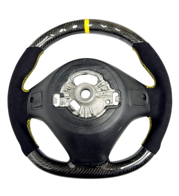 STEERING WHEEL CARBON & ALCANTARA YELLOW COLOUR STITCHING FOR BMW 1 2 3 4 SERIES - Image 5
