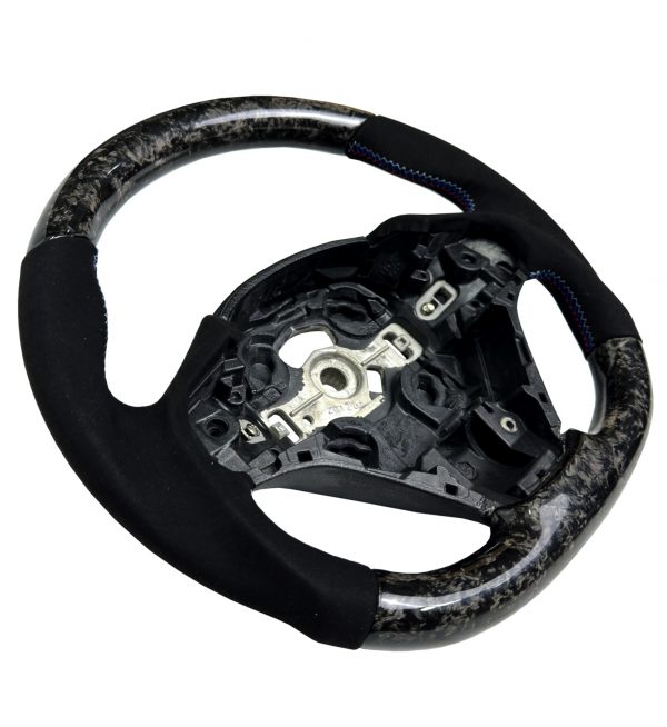 STEERING WHEEL FORGED CARBON FIBRE & ALCANTARA TRI-COLOUR FOR BMW 1 2 3 4 SERIES - Image 2
