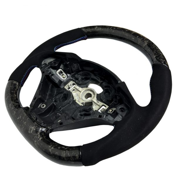 STEERING WHEEL FORGED CARBON FIBRE & ALCANTARA TRI-COLOUR FOR BMW 1 2 3 4 SERIES - Image 3