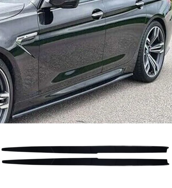 SIDE SKIRTS EXTENSION BLADES GLOSS BLACK FOR BMW 6 SERIES F06 F12 F13 2011-2018