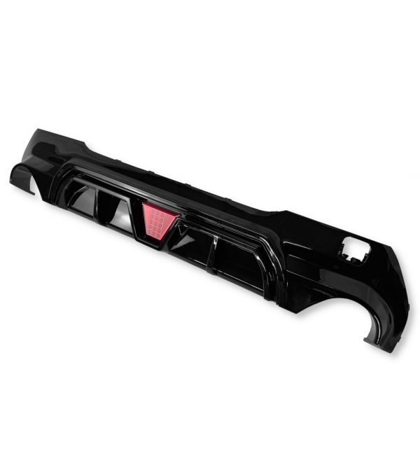 REAR DIFFUSER WITH LED DUAL EXHAUSTS GLOSS BLACK FOR BMW 1 SERIES F40 M-SPORT 2019+ - Image 3