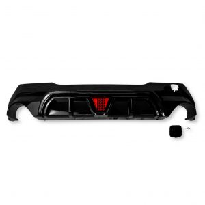 REAR DIFFUSER WITH LED DUAL EXHAUSTS GLOSS BLACK FOR BMW 1 SERIES F40 M-SPORT 2019+
