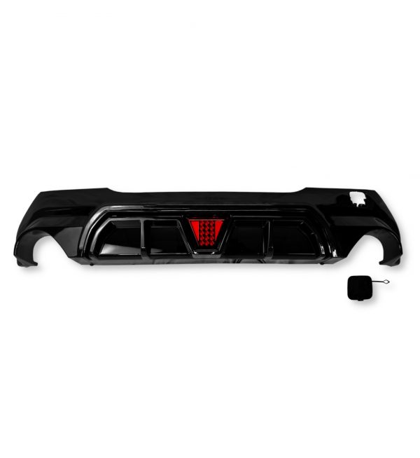 REAR DIFFUSER WITH LED DUAL EXHAUSTS GLOSS BLACK FOR BMW 1 SERIES F40 M-SPORT 2019+