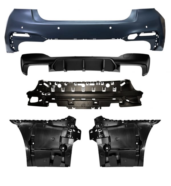 REAR BUMPER DIFFUSER F90 M5 LOOK BODY KIT PRIMED FOR BMW 5 SERIES G30 2018-2024 - Image 2