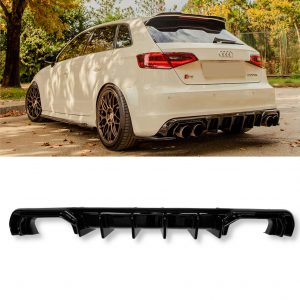 REAR DIFFUSER GLOSS BLACK AUDI A3 S-LINE/S3 8V SPORTBACK/HATCHBACK PRE-FACELIFT