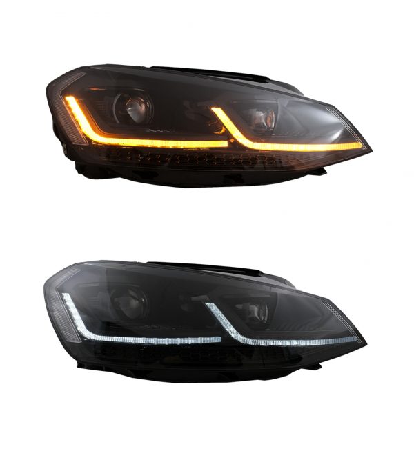 XENON HEADLIGHTS SEQENTIAL INDICATORS BLACK LINE MK7.5 LOOK FOR VW GOLF MK6 - Image 2