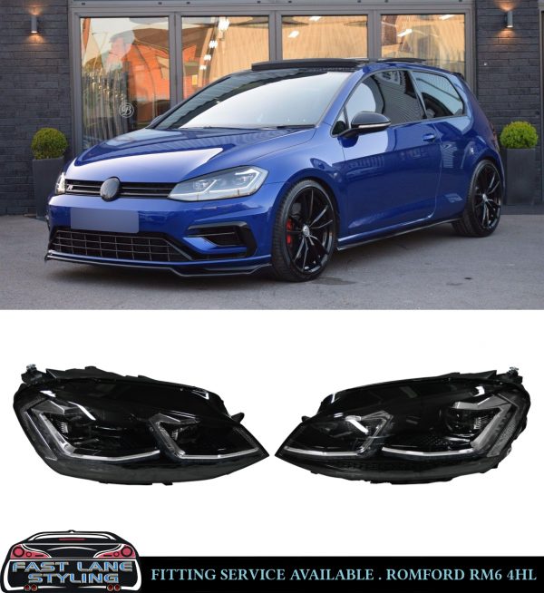 XENON HEADLIGHTS SEQENTIAL INDICATORS SILVER LINE MK7.5 LOOK FOR VW GOLF MK7 - Image 2