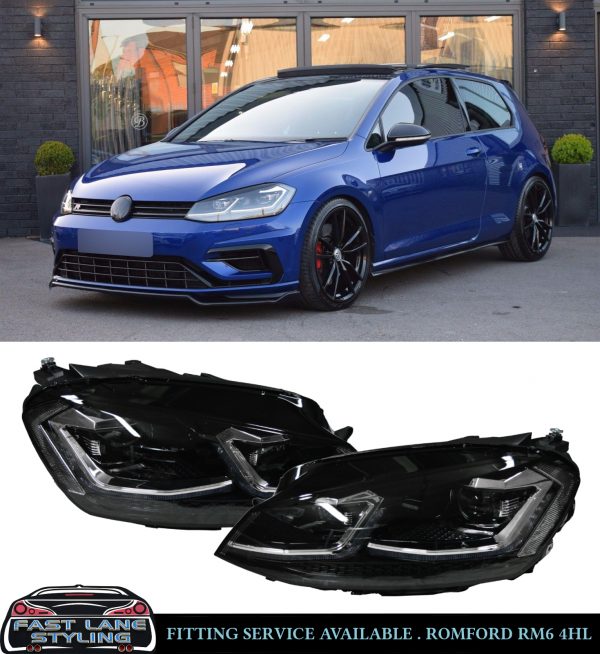 XENON HEADLIGHTS SEQENTIAL INDICATORS SILVER LINE MK7.5 LOOK FOR VW GOLF MK7