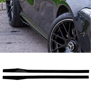 SIDE SKIRTS EXTENSION BLADES GLOSS BLACK FOR MERCEDES CLA C118 W118 2019+
