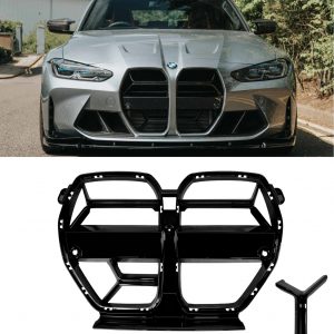 FRONT KIDNEY GRILLE CS STYLE GLOSS BLACK FOR BMW M3 G80 G81 M4 G82 G83 2021+