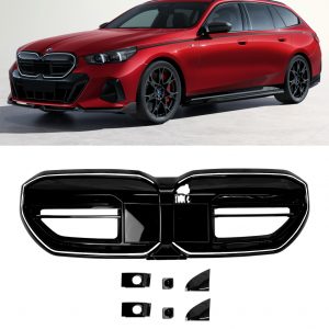 FRONT GRILLE WITH LED LIGHTS GLOSS BLACK FOR BMW 5 SERIES G60 G61 G68 2023+