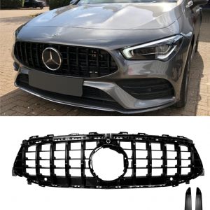 FRONT GRILLE PANAMERICANA GT STYLE GLOSS BLACK FOR MERCEDES CLA W118 C118 2024+