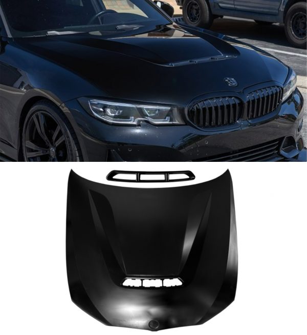 STEEL BONNET HOOD GTS STYLE BLACK FOR BMW 3 SERIES G20 G21 2019+