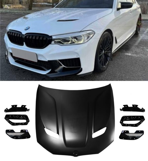 ALUMINIUM BONNET HOOD CS STYLE BLACK FOR BMW 5 SERIES G30 G31 2019-2023