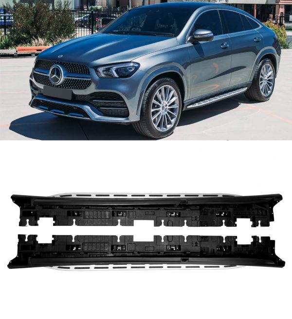 SIDE STEPS RUNNING BOARDS OEM STYLE SILVER FOR MERCEDES GLE COUPE C167 2019+