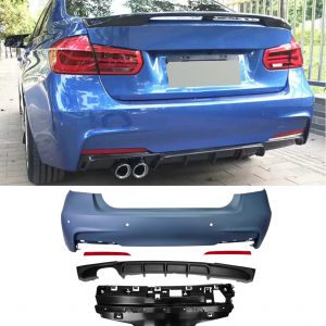 REAR BUMPER DIFFUSER BODY KIT MP STYLE PRIMED FOR BMW 3 SERIES F30 SALOON 12-18