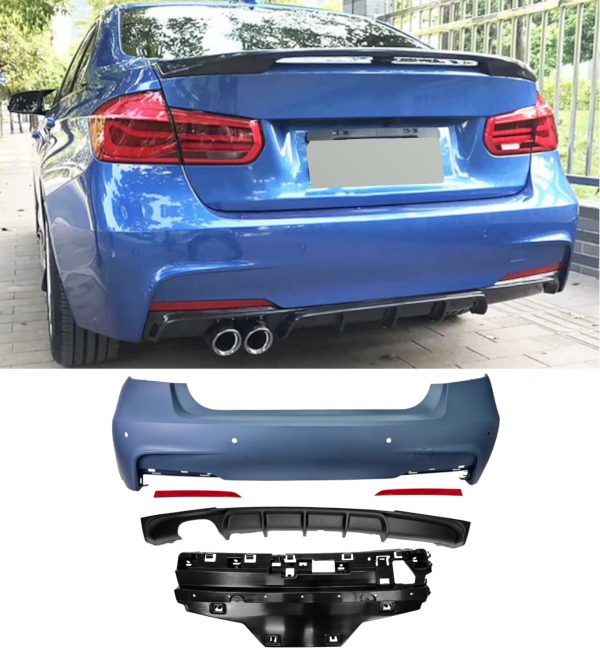 REAR BUMPER DIFFUSER BODY KIT MP STYLE PRIMED FOR BMW 3 SERIES F30 SALOON 12-18